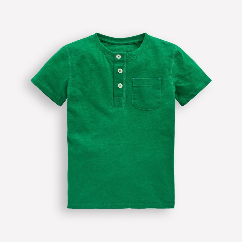 Boden Short Sleeve Henley T Shirt Green 9/10
